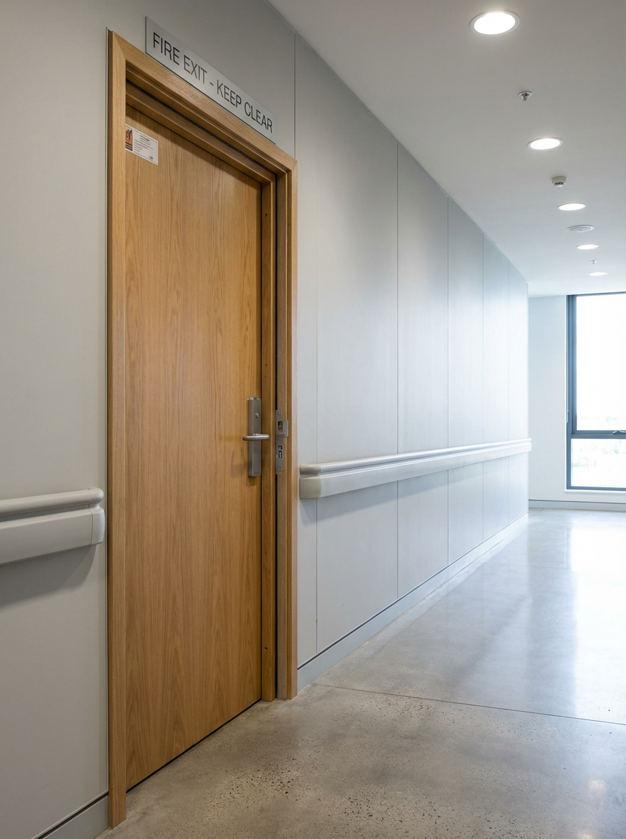 Certified fire-rated wooden doors